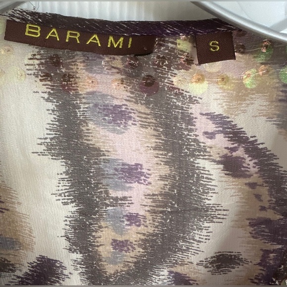 Y2K Silk Sheer Leopard Print w Wide sleeves and hand stitched beading- BOHO LUX - Picture 9 of 10